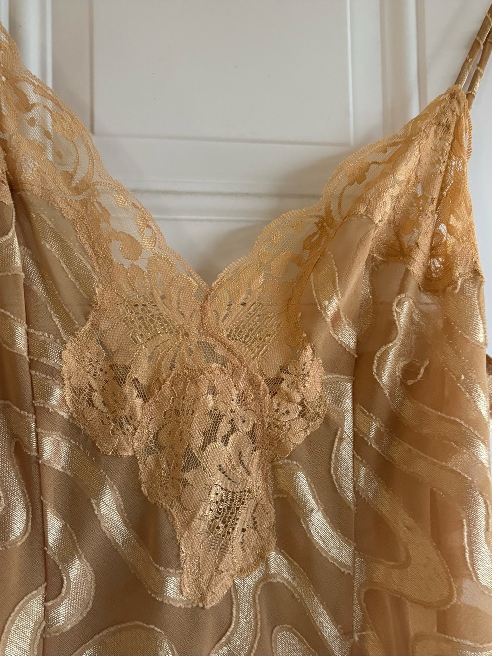 Victoria's Secret Gold Lace Satin Slip - Picture 4 of 5